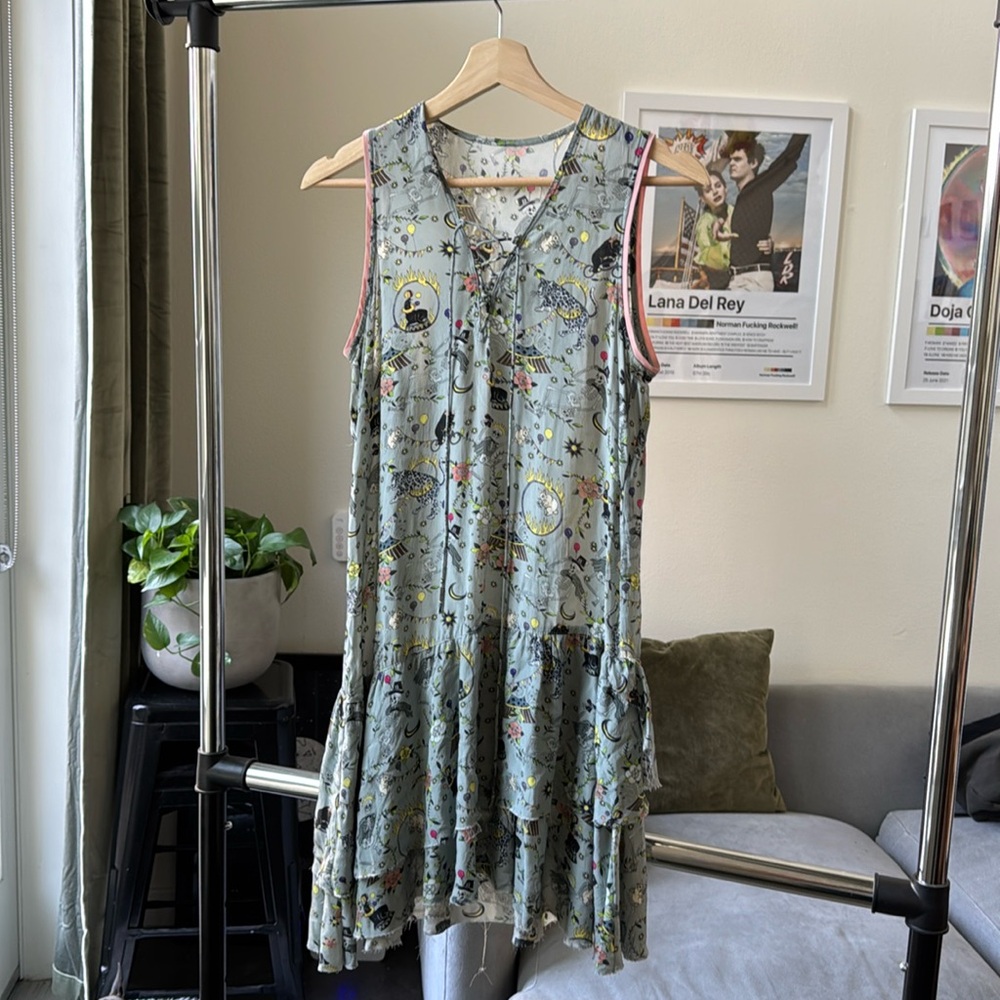 Korean Silk Print Dress